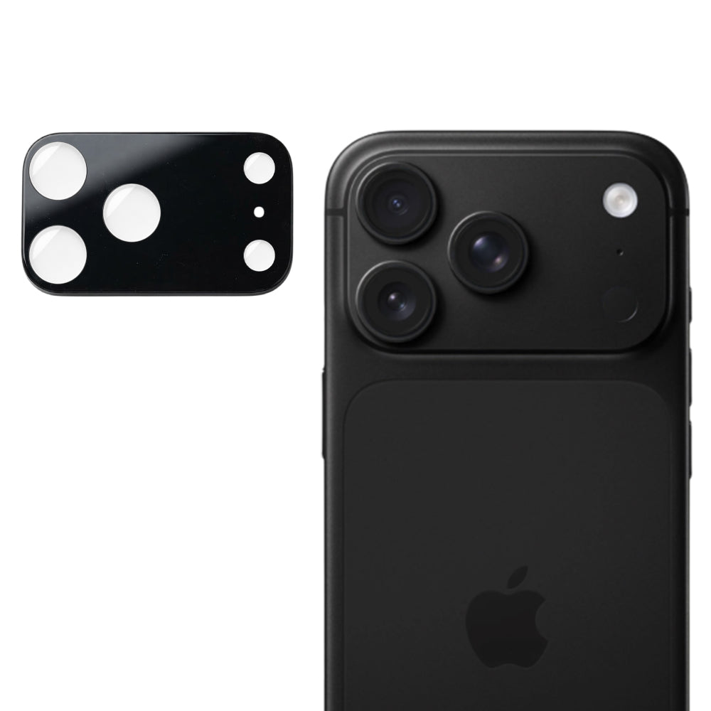 Bakre kameralinsebeskyttelse Techsuit for Apple iPhone 18 Pro Max, Herdet glass, Svart