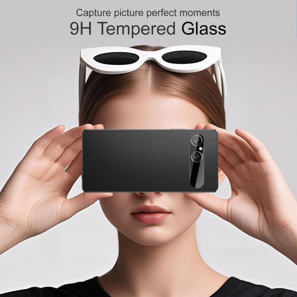 Bakre kameralinsebeskyttelse Techsuit for Sony Xperia 10 VII, Herdet glass, Svart