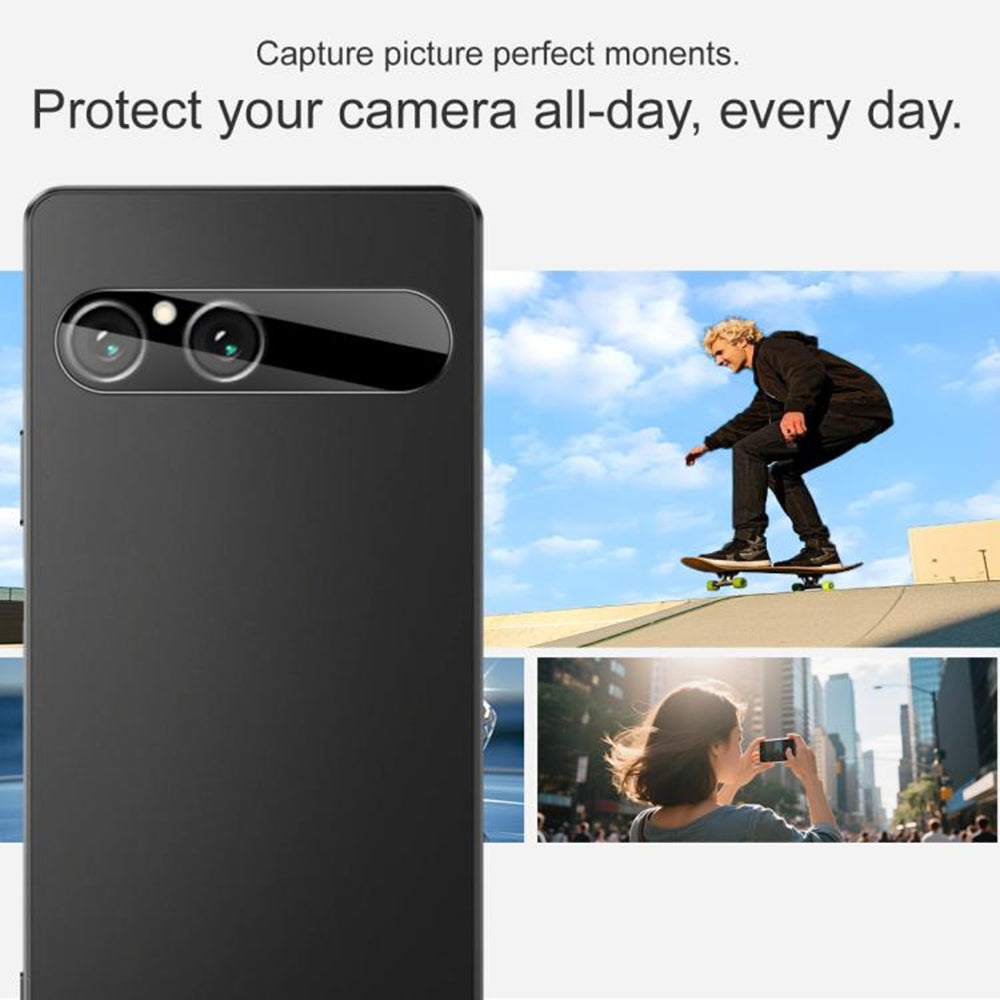 Bakre kameralinsebeskyttelse Techsuit for Sony Xperia 10 VII, Herdet glass, Svart