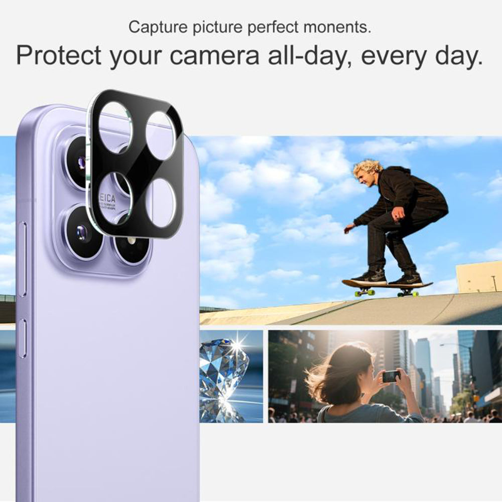 Beskyttelsesfolie for bakre kamera Techsuit for Xiaomi 17, Herdet glass, Svart