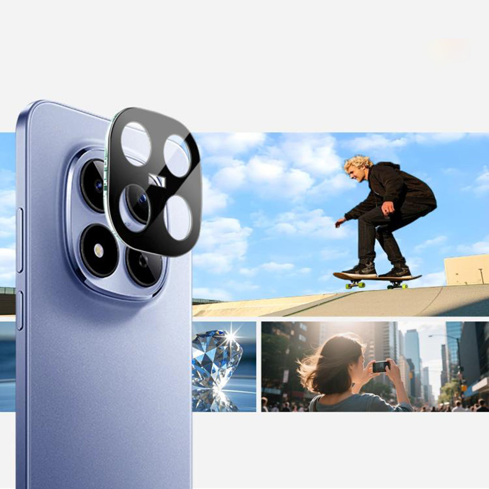 Beskyttelsesfolie for bakre kamera Techsuit for Xiaomi Redmi Note 15 Pro 4G, Herdet glass, Svart