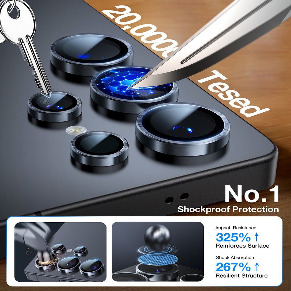 Beskyttelsesfolie for bakre kamera Torras Lensguard for Samsung Galaxy S26 Ultra S948, Herdet glass, Svart