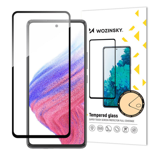 WZK Skjermbeskytter for Samsung Galaxy A54 A546, Glass Shield, Full Lim, Svart