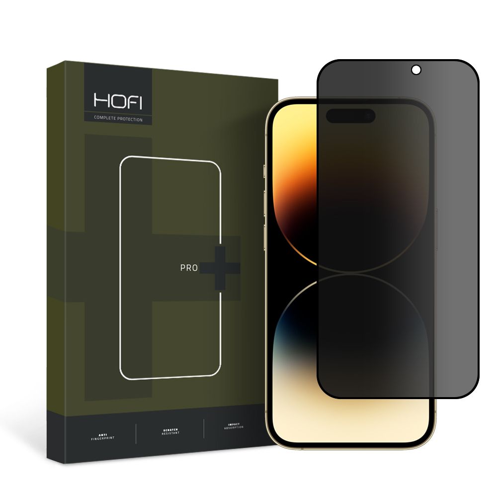 Beskyttelsesfilm Privacy Screen HOFI PRO+ for Apple iPhone 15 Pro Max, Herdet Glass, Full Lim