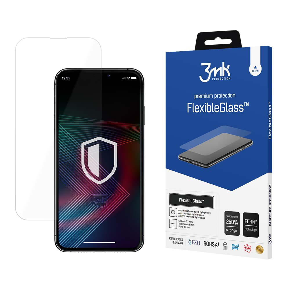 3MK FlexibleGlass skjermbeskyttelse for Apple iPhone 14 Plus / 14 Pro Max, fleksibelt glass, full lim