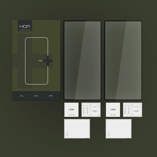 HOFI Glass PRO+ skjermbeskytter for Samsung Galaxy S24 Ultra S928, Glass Shield, Full Lim, sett med 2 deler, 2,5D, Svart