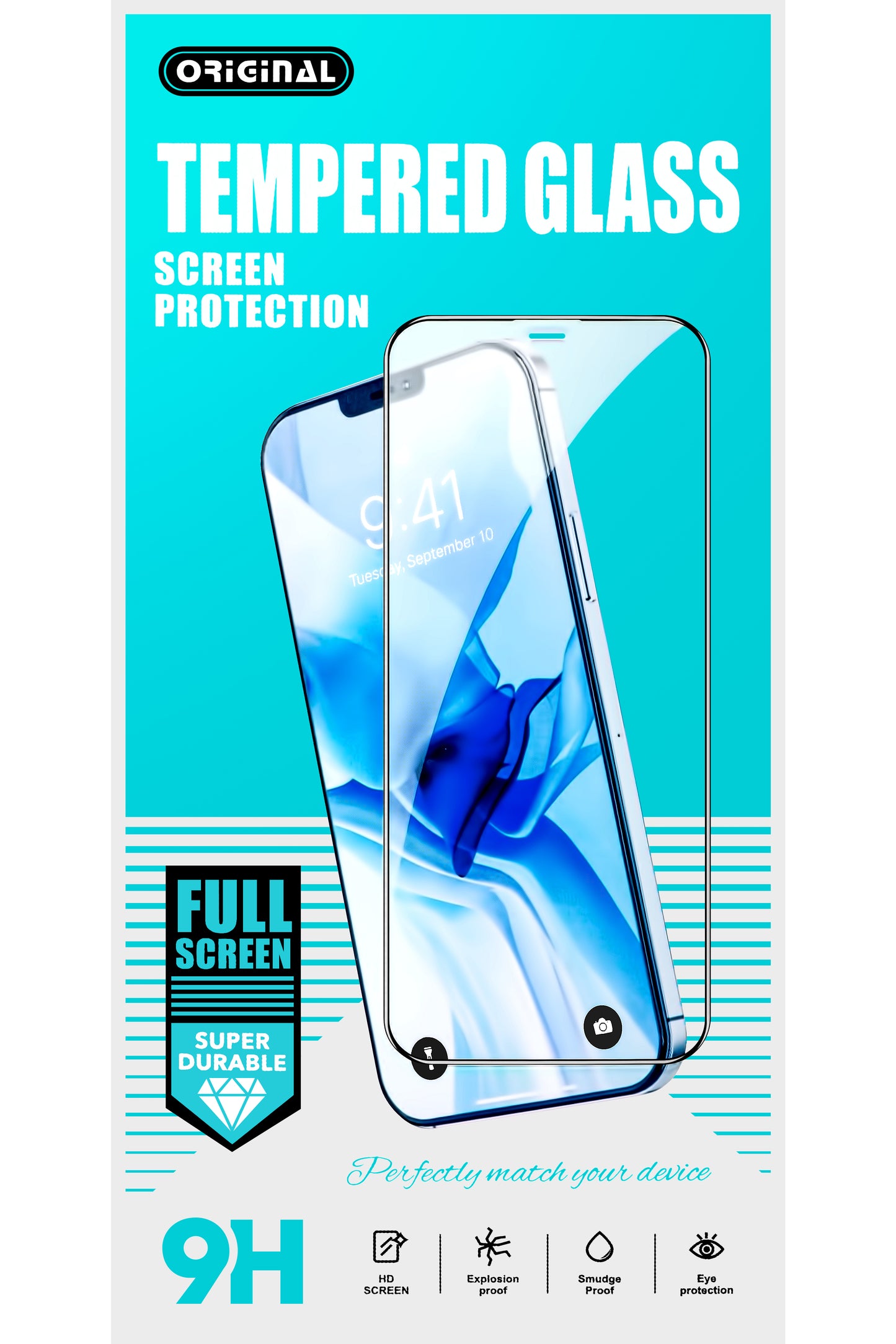 OEM skjermbeskyttelsesfilm for Samsung Galaxy A32 5G A326, glassbeskyttet, full lim, 21D, svart