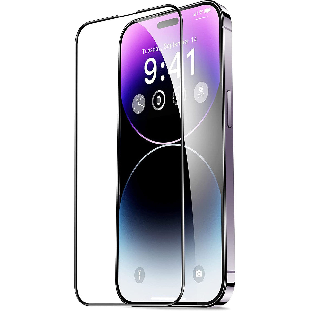 Skjermbeskyttelsesfolie OEM for Apple iPhone 15 Pro, Herdet glass, Full lim, 21D, Svart