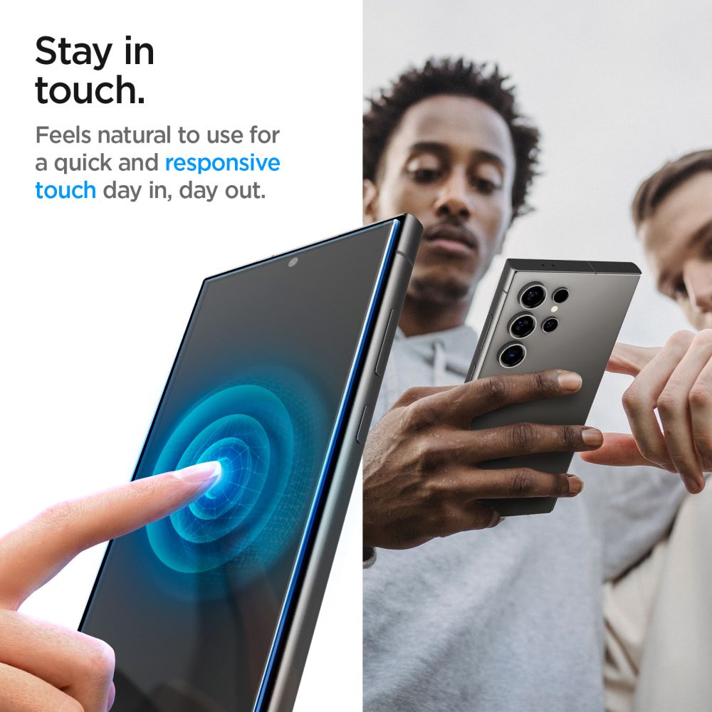 Spigen EZ FIT Privacy skjermbeskytter for Samsung Galaxy S24 Ultra S928, glassbeskyttet, full lim, sett med 2 stk.