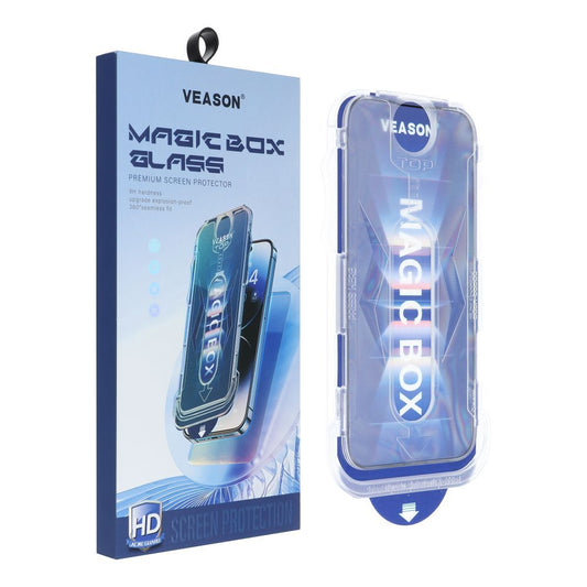 Veason PRO skjermbeskytter for Apple iPhone 15, glassbeskyttet, full lim, 6D, svart