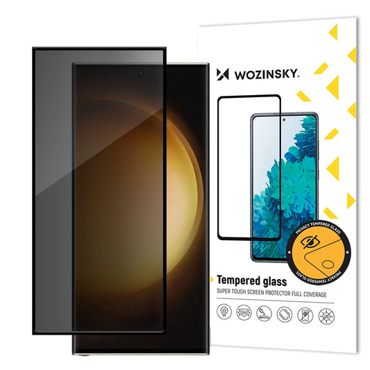 Skjermbeskyttelse WZK AntiSpy skjermbeskytter for Samsung Galaxy S24 Ultra S928, glassbeskyttet, full lim
