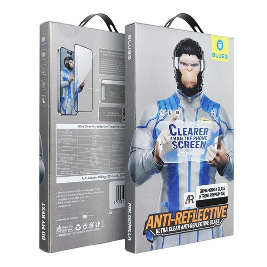 Mr Monkey Glass skjermbeskytter for Apple iPhone 16 Pro, full lim, 5D, svart