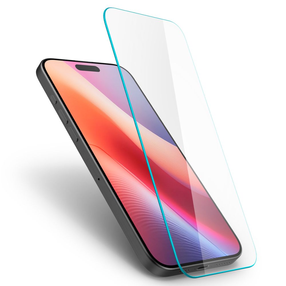 Skjermbeskytter Spigen GlastrR Slim HD for Apple iPhone 16 / 15, Herdet Glass, Full Lim, 2.5D AGL06910