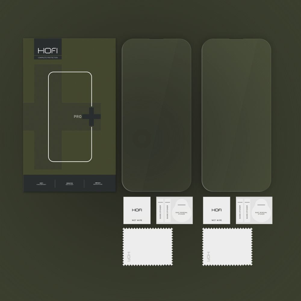 Skjermbeskytter HOFI Glass PRO+ for Apple iPhone 16 Plus, Herdet glass, Full lim, Sett med 2 stykker, 2.5D