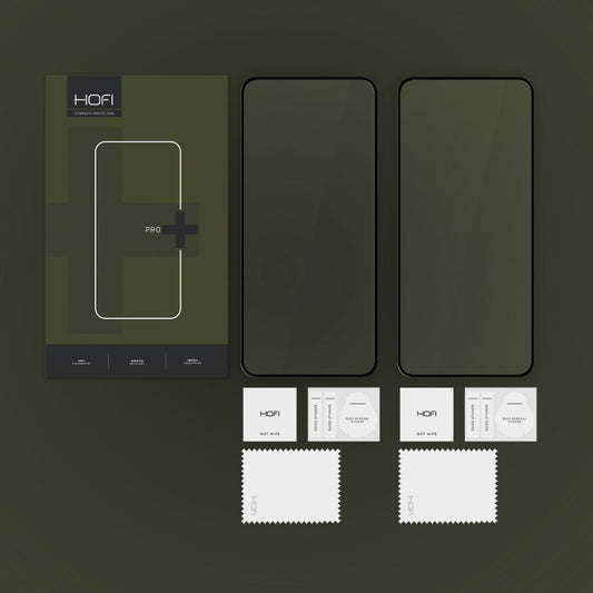 HOFI Glass PRO+ Skjermbeskytter for Xiaomi 14T Pro / 14T, Glassbeskyttelse, Full Lim, Sett med 2 stykker, 2.5D, Svart