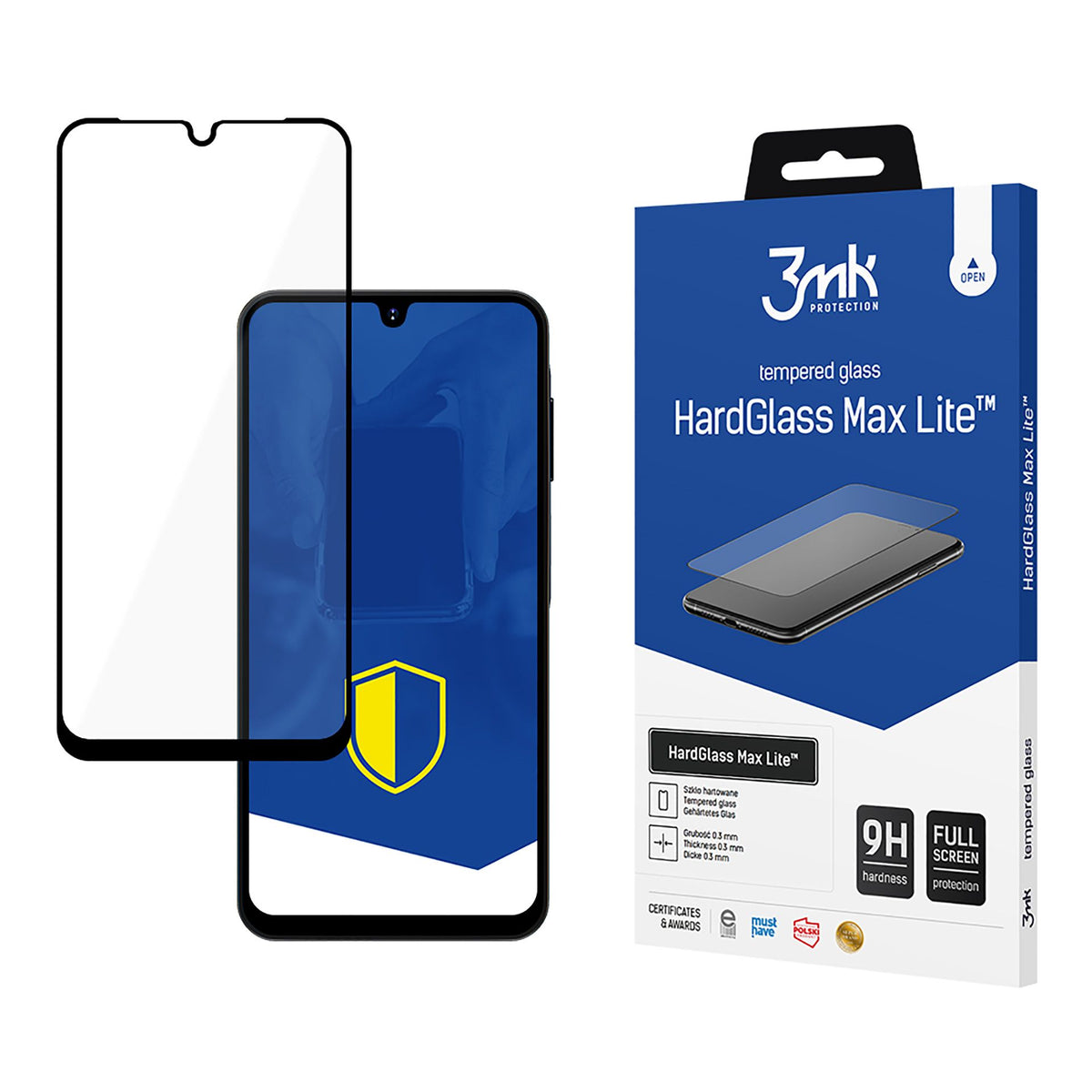 Skjermbeskytter 3MK HardGlass Max Lite for Samsung Galaxy A26 A266 / A16 5G A166, Herdet Glass, Full Lim, Svart