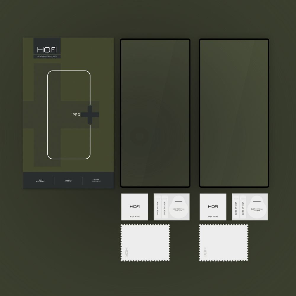 Skjermbeskyttelse HOFI Glass PRO+ for Samsung Galaxy S25 Ultra S938, Herdet glass, Full lim, Sett med 2 stk, Svart