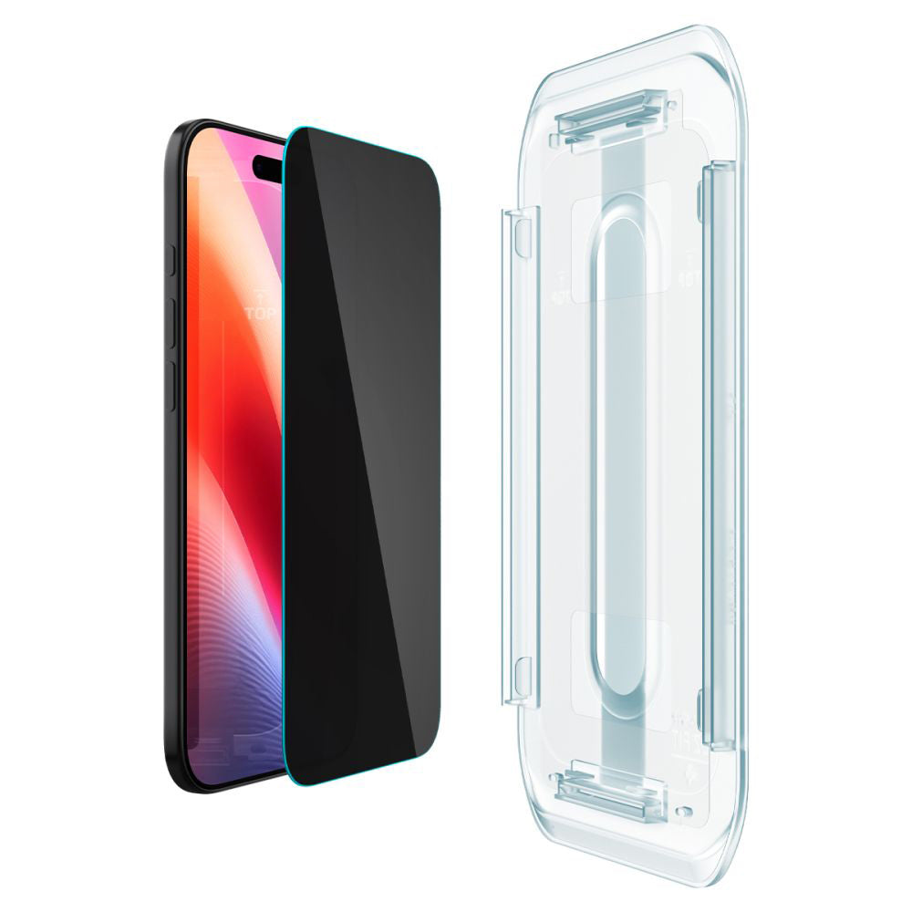 Skjermbeskyttelsesfolie Privacy Spigen GlastR EZ FIT for Apple iPhone 17 Air, Herdet glass, Full lim, Sett med 2 stykker