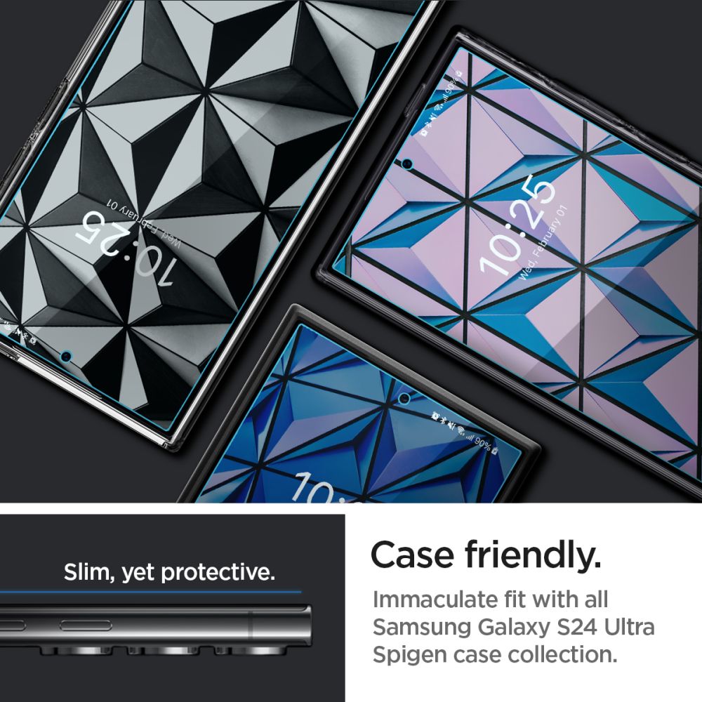 Skjermbeskytter Spigen Neo Flex for Samsung Galaxy S24 Ultra S928, Plast, Sett med 2 stykker