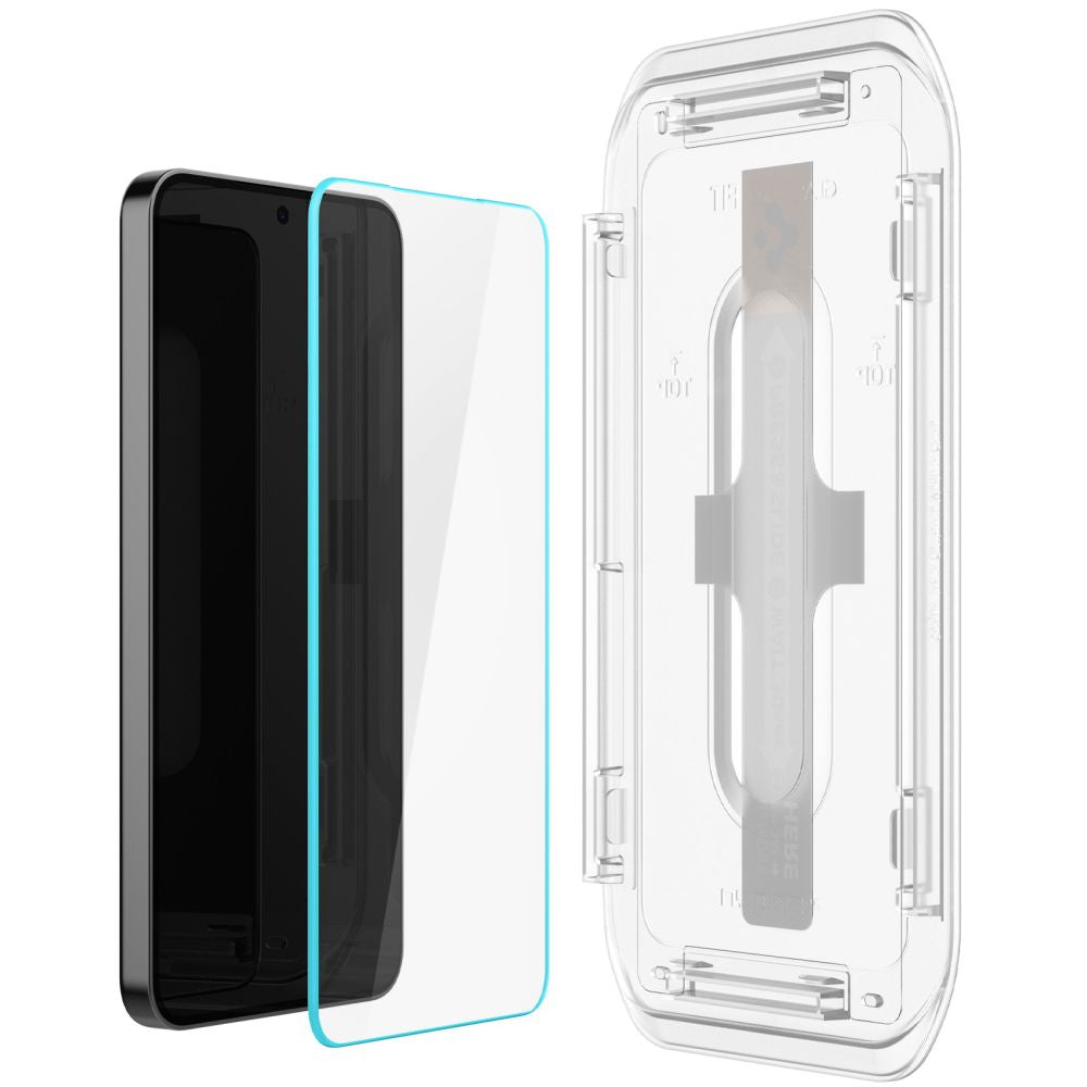 Skjermbeskytter Spigen EZ FIT for Samsung Galaxy S25 S931 / S24 S921, Glassbeskyttet, Full Lim, Sett med 2 stk.