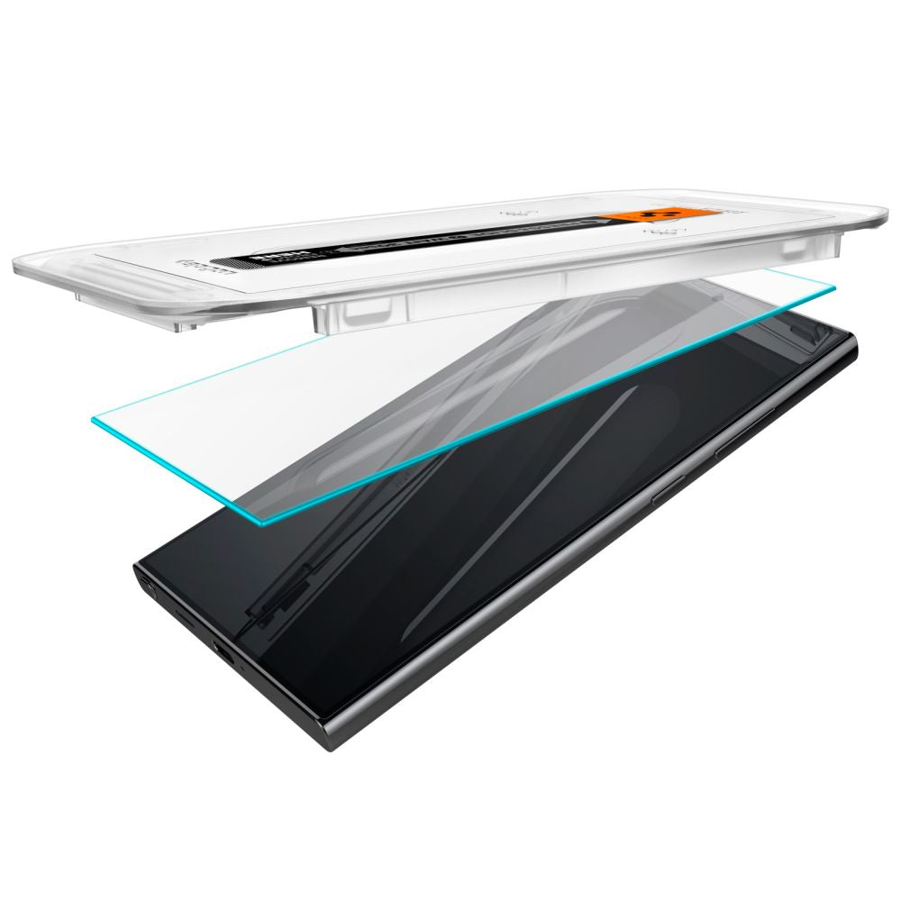 Spigen EZ FIT skjermbeskytter for Samsung Galaxy S24 Ultra S928, glassbeskyttet, full liming, sett med 2 stk.