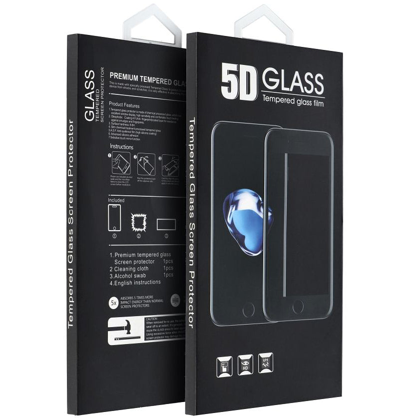 OEM skjermbeskytter for Apple iPhone 16 Pro Max, full lim, 5D, svart