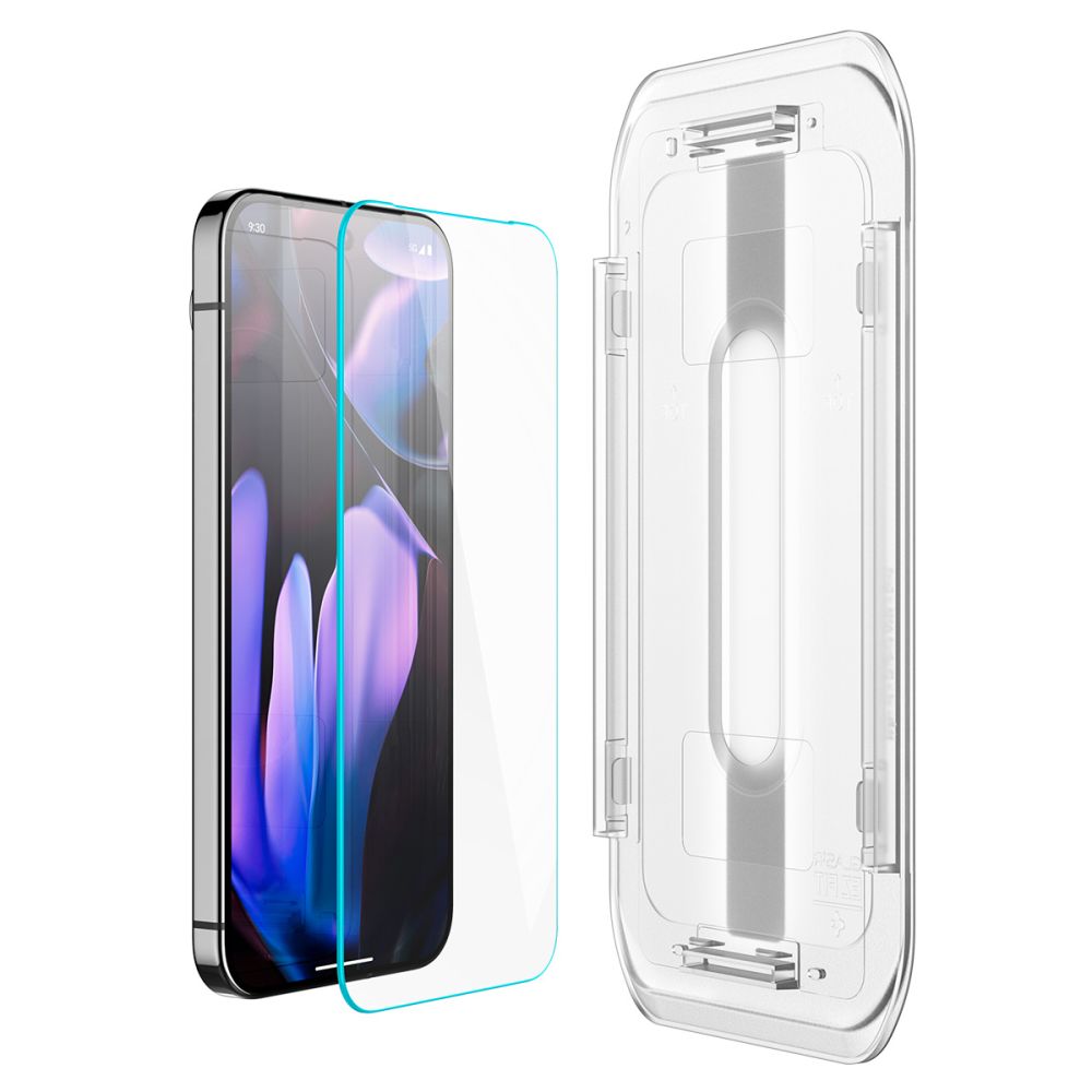 Skjermbeskytter Spigen GlastR EZ FIT for Google Pixel 9 / 9 Pro, Herdet glass, Full lim, Sett med 2 stykker, 2.5D AGL08442