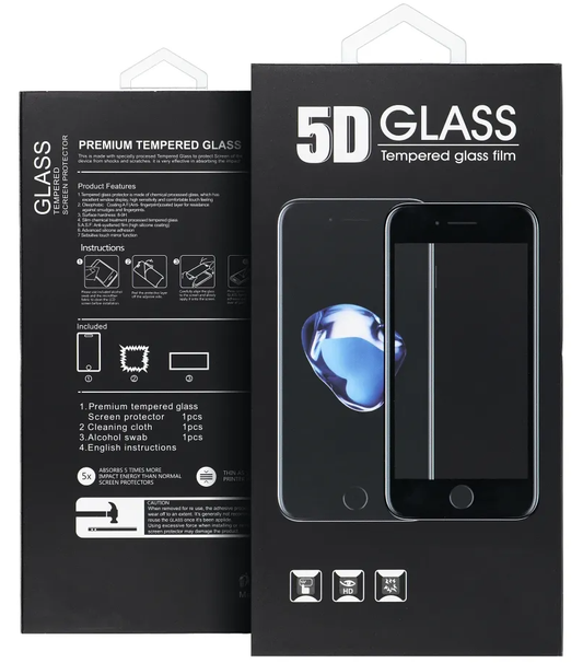 OEM skjermbeskyttelsesfilm for Samsung Galaxy A37 5G, Herdet glass, Full lim, 5D, Svart