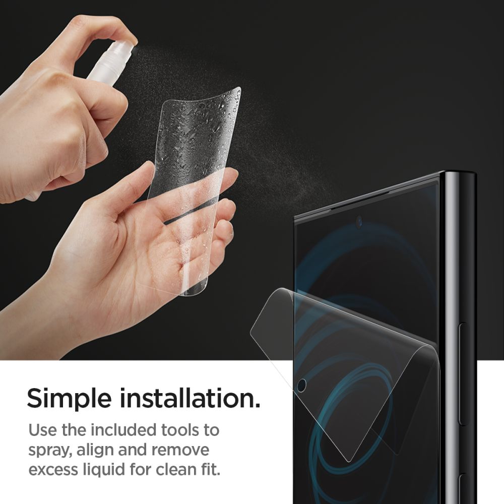 Skjermbeskytter Spigen Neo Flex for Samsung Galaxy S24 Ultra S928, Plast, Sett med 2 stykker