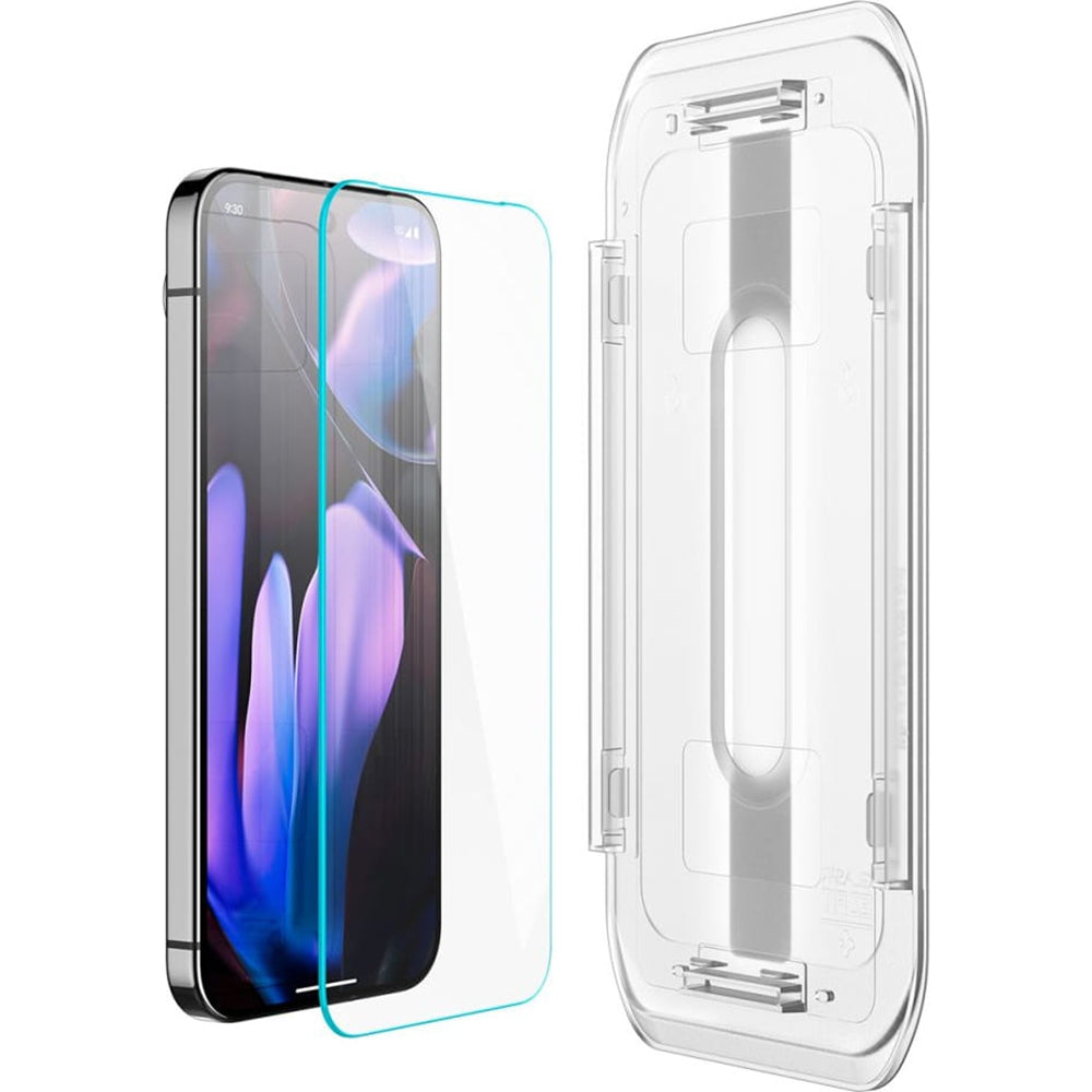Skjermbeskyttelsesfolie Spigen GlastR EZ FIT for Google Pixel 9 Pro XL, Herdet glass, Full lim, Sett med 2 stykker AGL08445