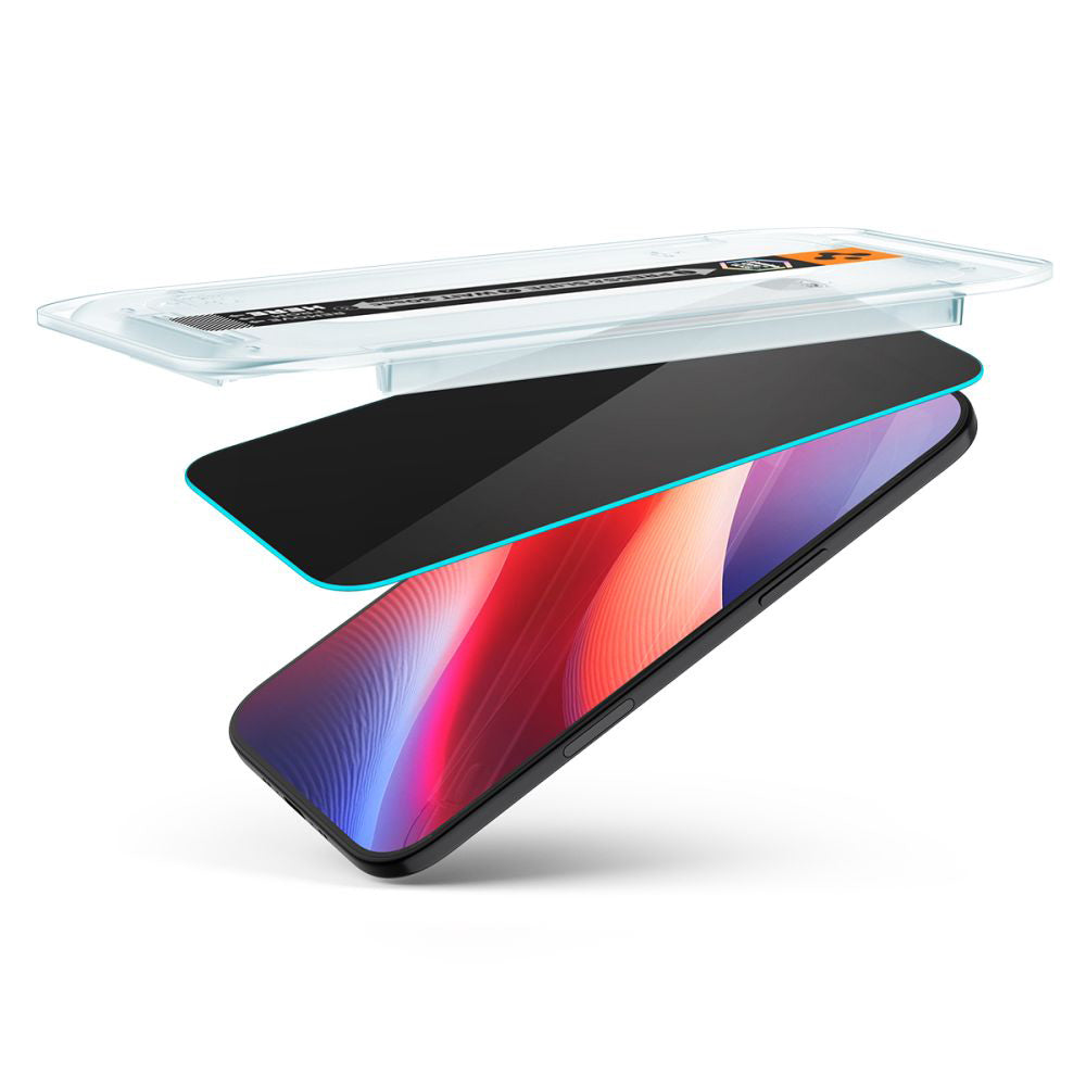 Skjermbeskyttelsesfolie Privacy Spigen GlastR EZ FIT for Apple iPhone 17 Air, Herdet glass, Full lim, Sett med 2 stykker