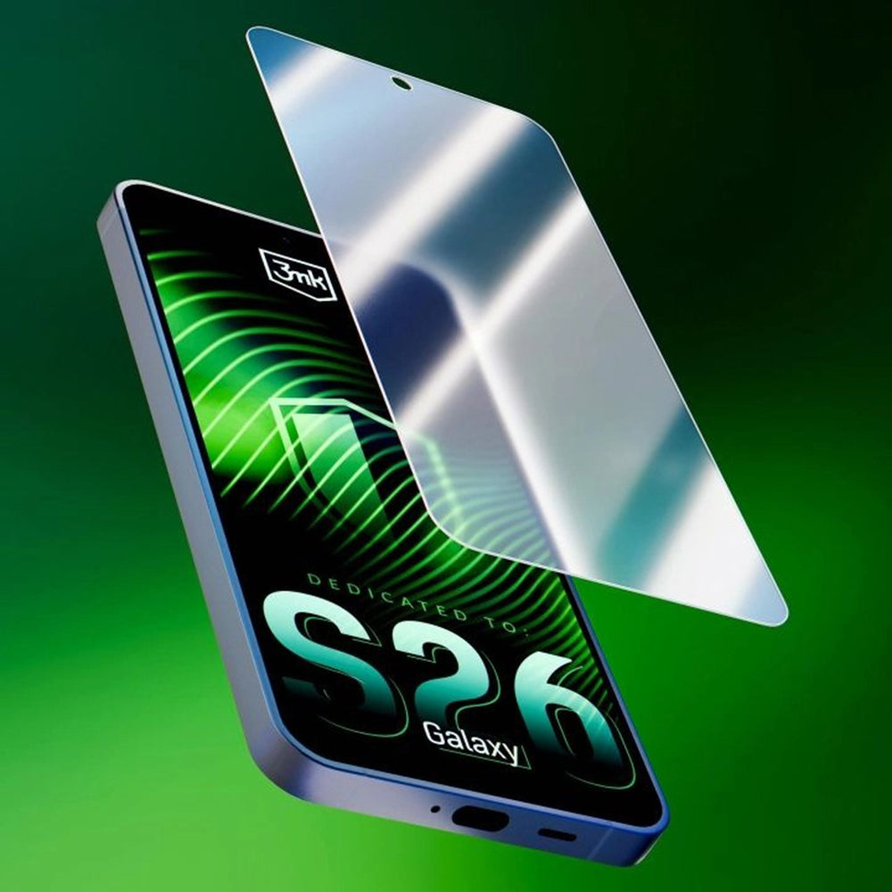 Skjermbeskytter 3MK FlexibleGlass for Samsung Galaxy S26 S942, Fleksibelt Glass, Full Lim, Gjennomsiktig
