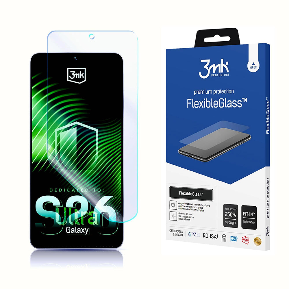 Skjermbeskytter 3MK FlexibleGlass for Samsung Galaxy S26 Ultra S948, Fleksibelt Glass, Full Lim