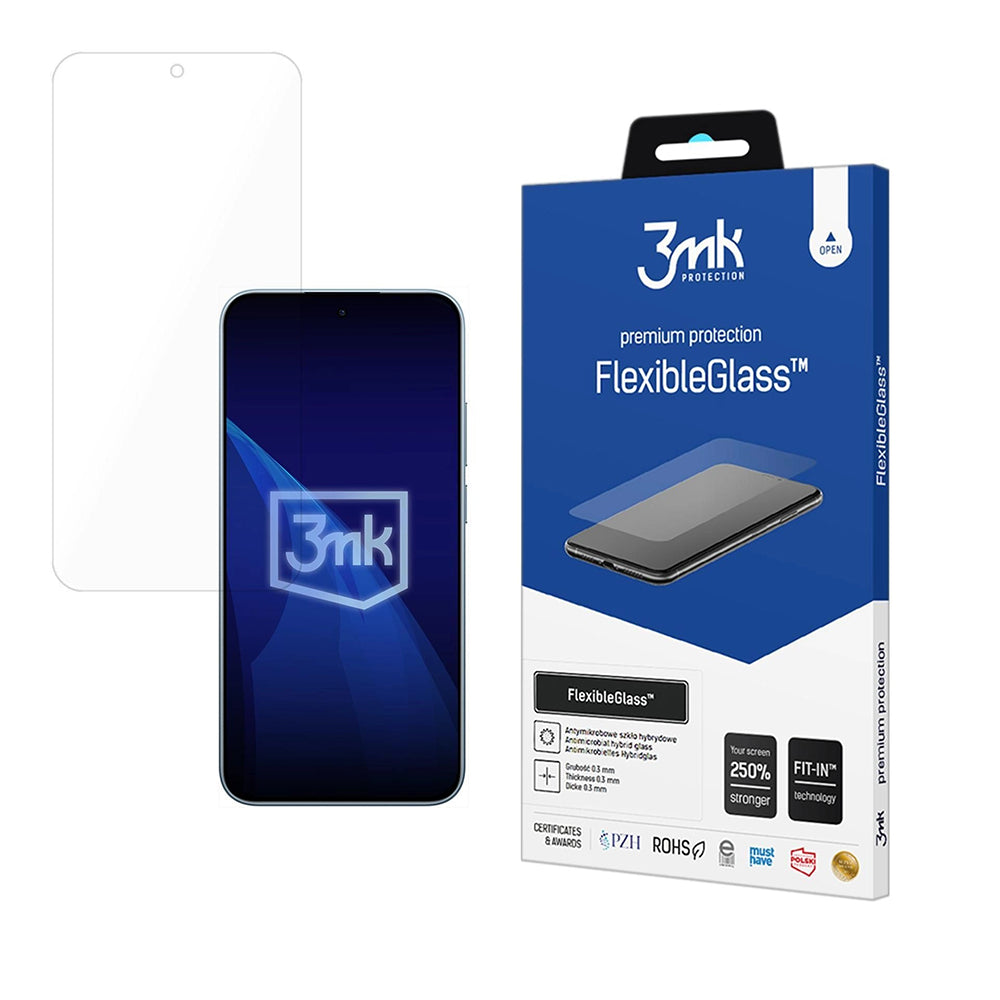 Skjermbeskytter 3MK FlexibleGlass for Xiaomi Redmi Note 15 Pro 5G, Fleksibelt Glass, Full Lim, Gjennomsiktig
