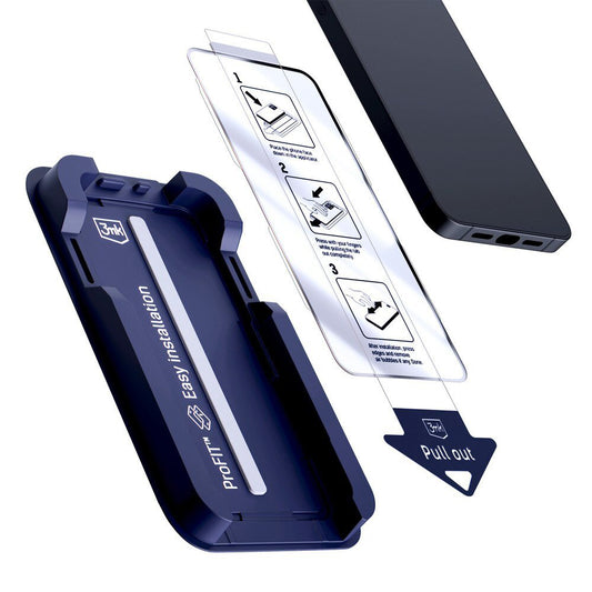 Skjermbeskyttelse 3MK HardGlass Max for Apple iPhone 18 Pro / 17 Pro, Herdet glass, Full lim, Svart