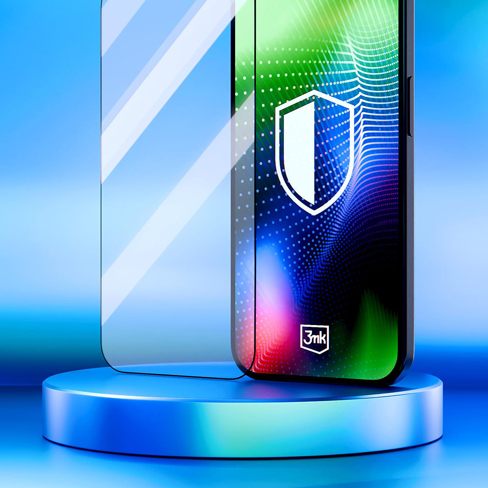 Skjermbeskytter 3MK Hardy Ultra for Apple iPhone 17 / 16 Pro, Herdet Glass, Full Lim, Svart