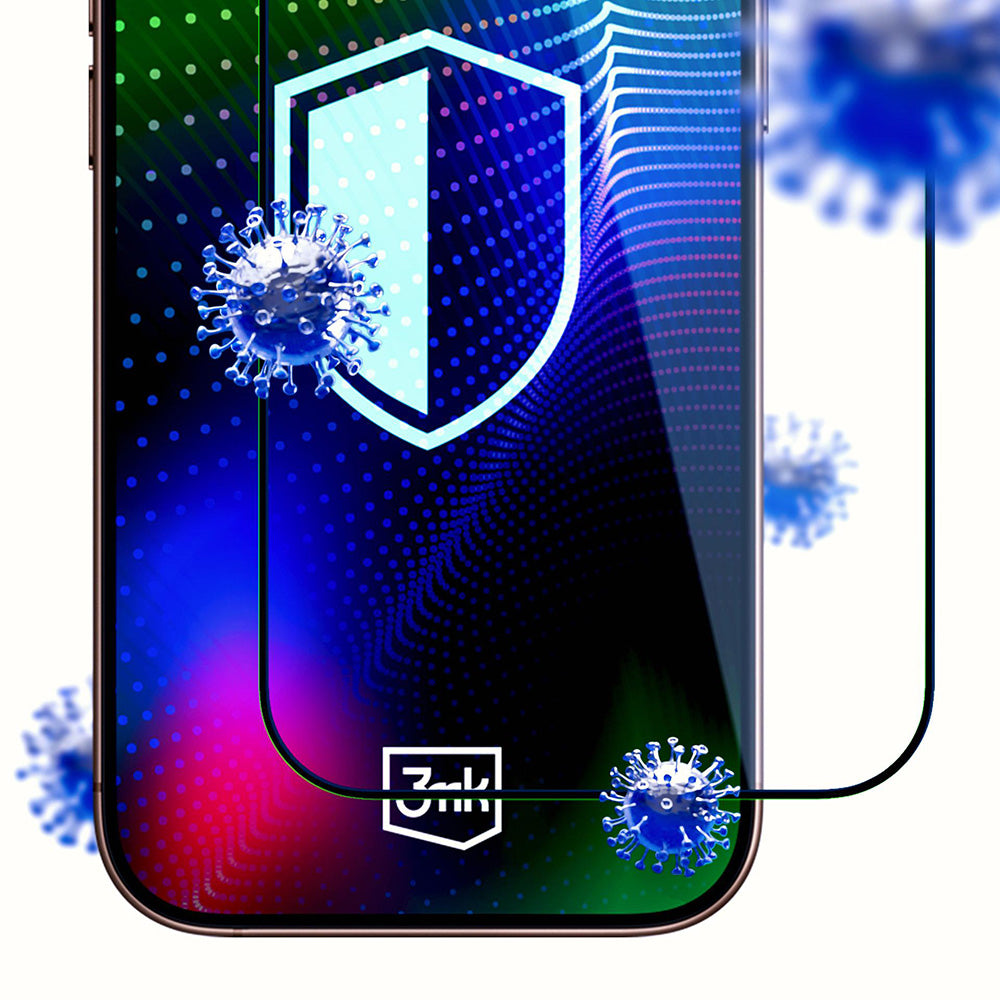 Skjermbeskytter 3MK Hardy Ultra for Apple iPhone 17 / 16 Pro, Herdet Glass, Full Lim, Svart