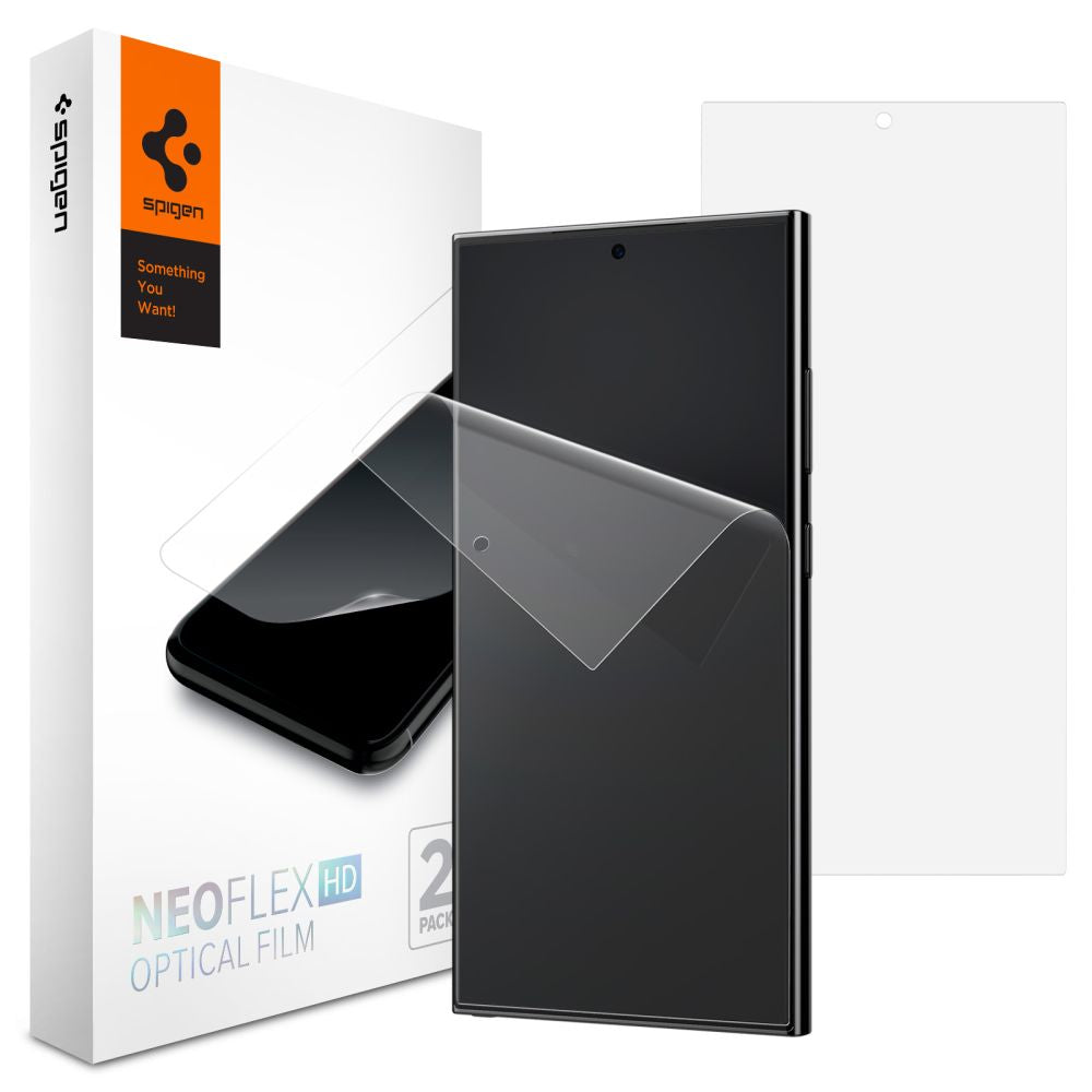 Skjermbeskytter Spigen Neo Flex for Samsung Galaxy S24 Ultra S928, Plast, Sett med 2 stykker