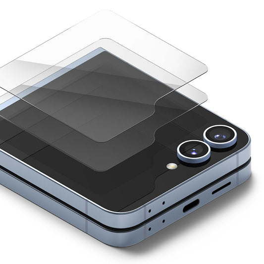 Beskyttelsesfilm for ytre skjerm Ringke Cover Display for Samsung Galaxy Z Flip6 F741, Herdet glass, AB Ultra Glue, Sett med 2 stykker