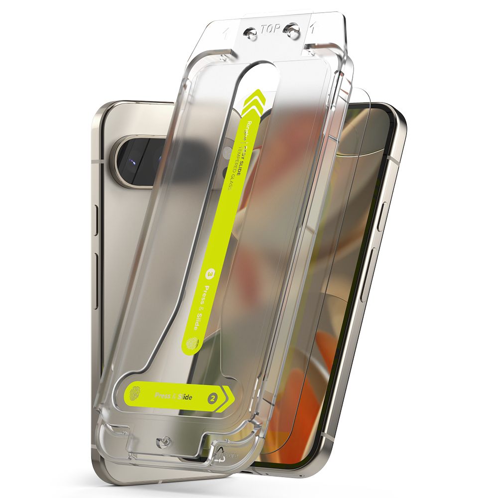 Ringke Easy Slide skjermbeskytter for Google Pixel 9 Pro XL, Herdet glass, Full lim, Sett med 2 stykker