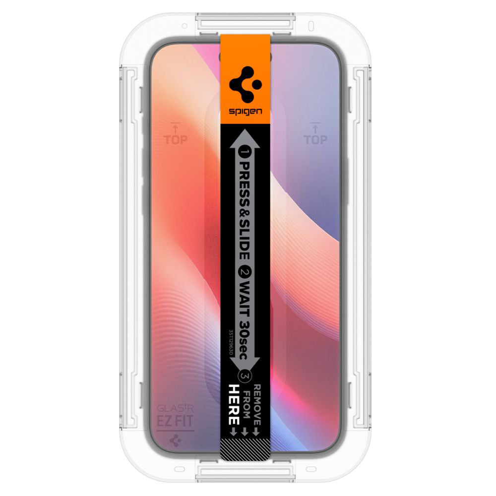 Beskyttelsesfolie for skjerm Privacy Spigen GlastR EZ FIT for Apple iPhone 16 / 15, Herdet glass, Full lim, Sett med 2 stykker AGL06905