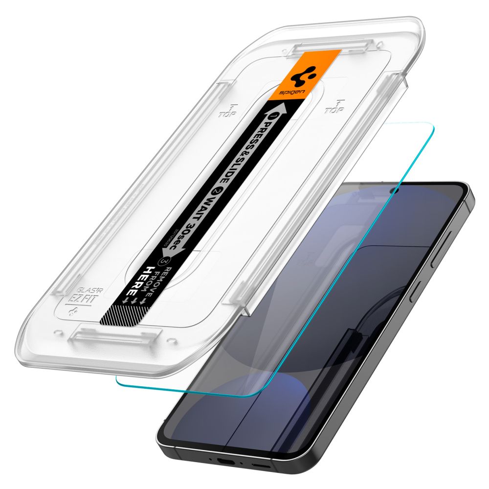 Spigen EZ FIT skjermbeskytter for Samsung Galaxy S24 FE S721, glassbeskyttet, full liming, sett med 2 stk AGL08729 AGL08729