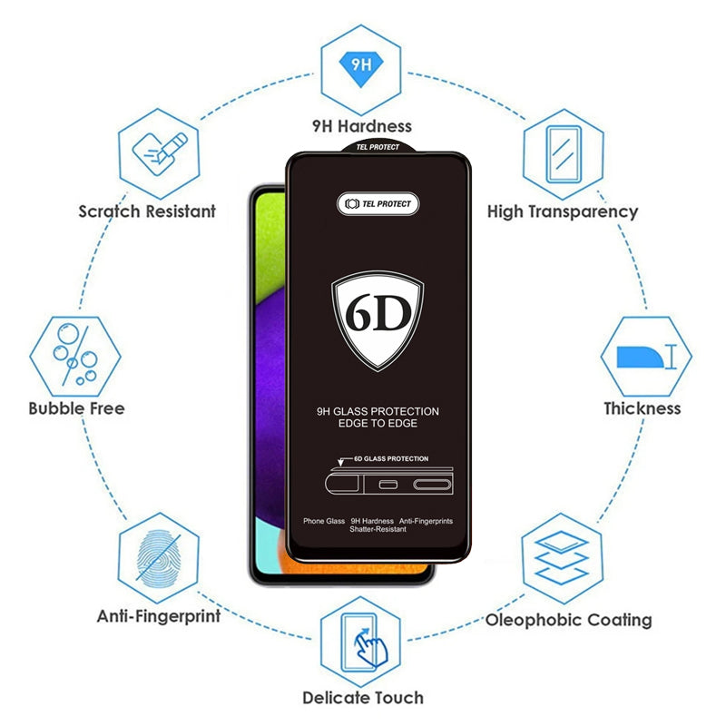 OEM skjermbeskyttelsesfilm for Samsung Galaxy S26 Ultra S948, Herdet glass, Full lim, 6D, Svart