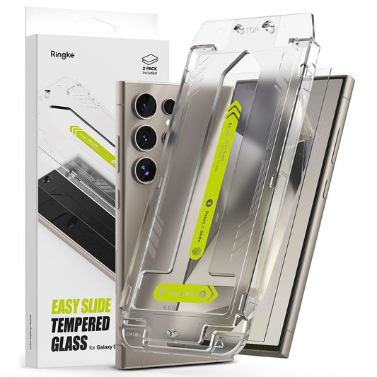 Ringke Easy Slide skjermbeskytter for Samsung Galaxy S24 Ultra S928, glassbeskyttet, full lim, sett med 2 stk
