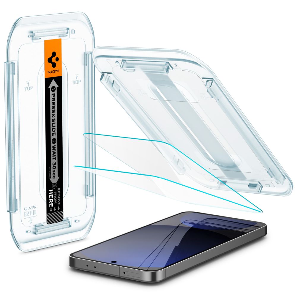Spigen EZ FIT skjermbeskytter for Samsung Galaxy S24 FE S721, glassbeskyttet, full liming, sett med 2 stk AGL08729 AGL08729