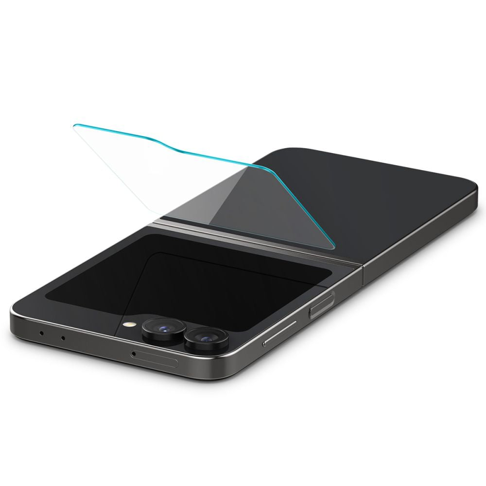 Beskyttelsesfilm for ytre skjerm Spigen GlastR EZ FIT for Samsung Galaxy Z Flip6 F741, Herdet glass, Full lim, Sett med 2 stykker AGL07972