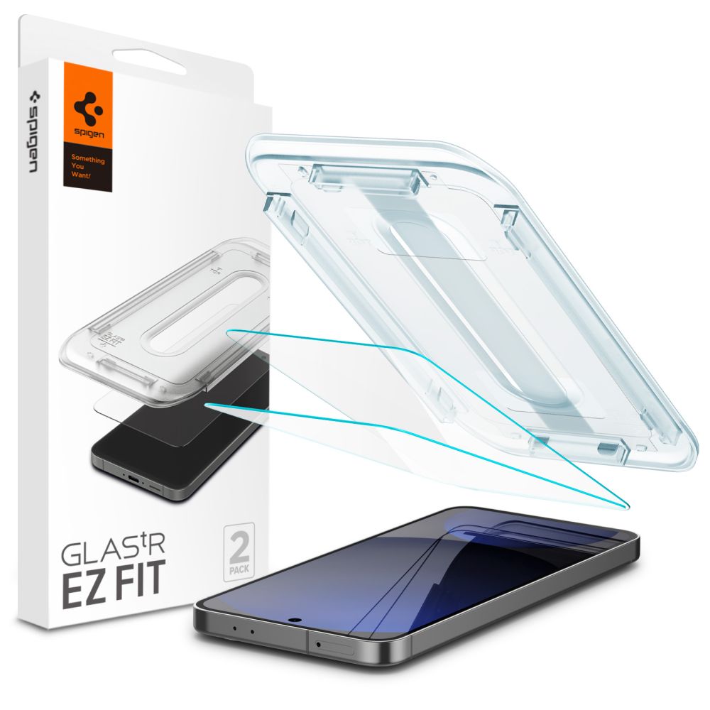 Spigen EZ FIT skjermbeskytter for Samsung Galaxy S24 FE S721, glassbeskyttet, full liming, sett med 2 stk AGL08729 AGL08729