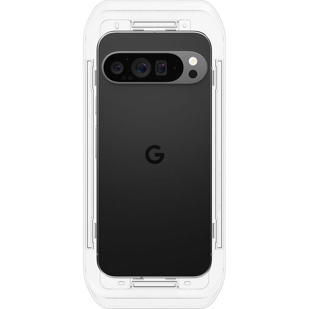 Skjermbeskyttelsesfolie Spigen GlastR EZ FIT for Google Pixel 9 Pro XL, Herdet glass, Full lim, Sett med 2 stykker AGL08445