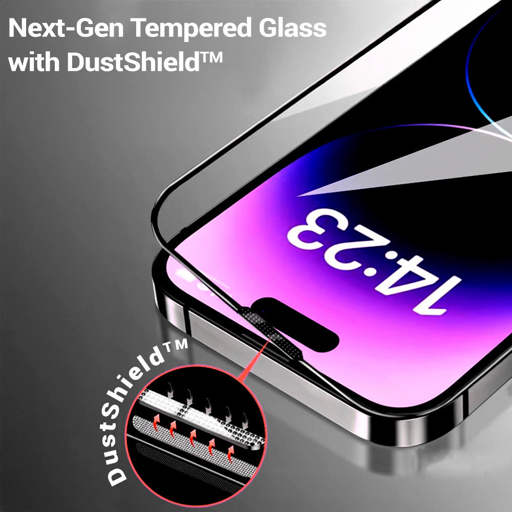 Tel Protect 10X Plus Titanium skjermbeskytter med personvernfilter for Apple iPhone 17 / 16 Pro, herdet glass, heldekkende limflate