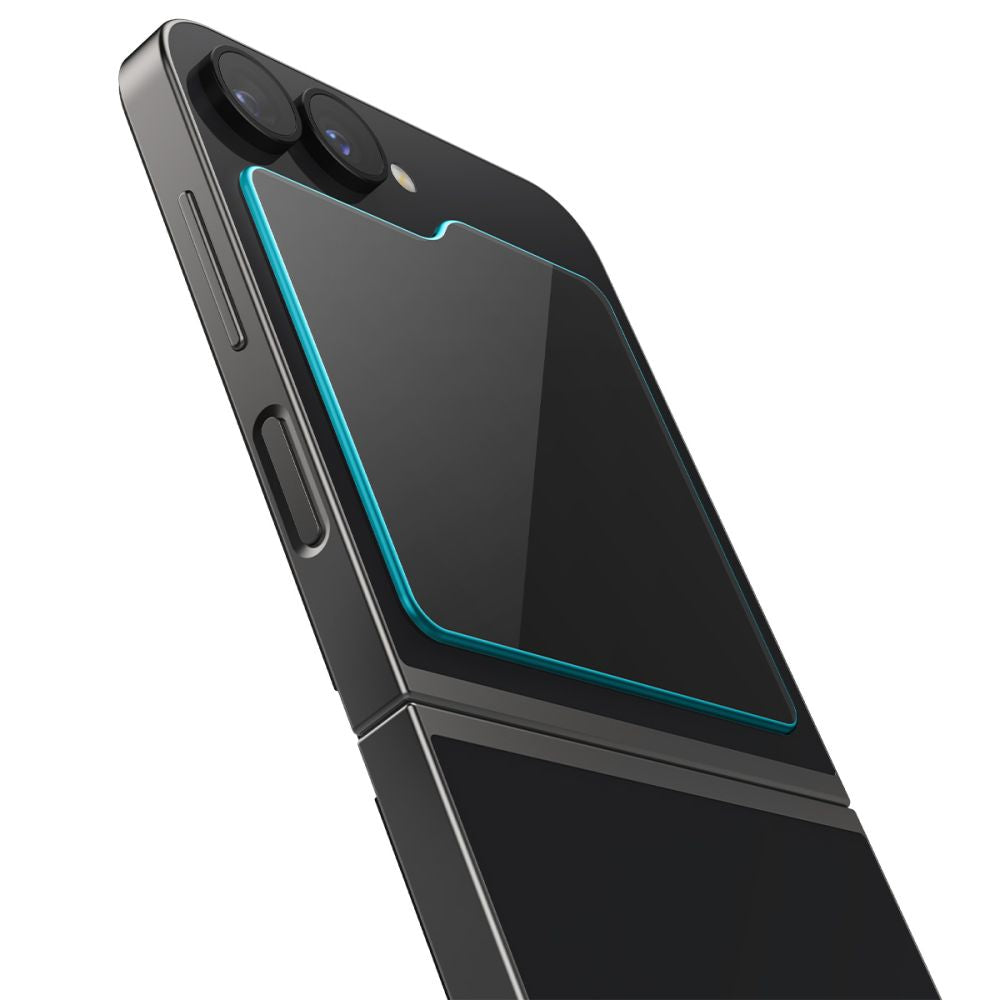 Beskyttelsesfilm for ytre skjerm Spigen GlastR EZ FIT for Samsung Galaxy Z Flip6 F741, Herdet glass, Full lim, Sett med 2 stykker AGL07972